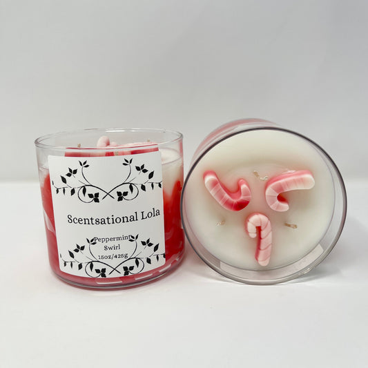 Peppermint Swirl 3 Wick